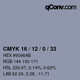 Color code: CMYK 16 / 12 / 0 / 33 | qconv.com