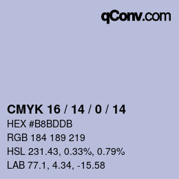 Color code: CMYK 16 / 14 / 0 / 14 | qconv.com
