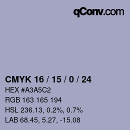 Color code: CMYK 16 / 15 / 0 / 24 | qconv.com