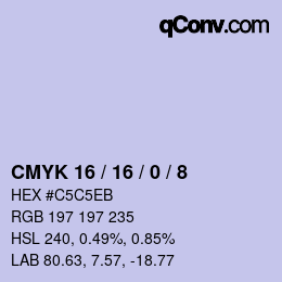 Color code: CMYK 16 / 16 / 0 / 8 | qconv.com