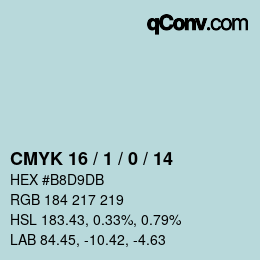 颜色代码: CMYK 16 / 1 / 0 / 14 | qconv.com
