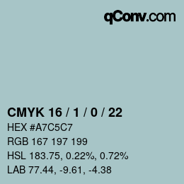 Código de color: CMYK 16 / 1 / 0 / 22 | qconv.com