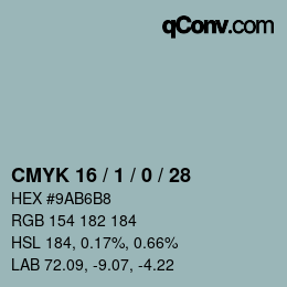 颜色代码: CMYK 16 / 1 / 0 / 28 | qconv.com