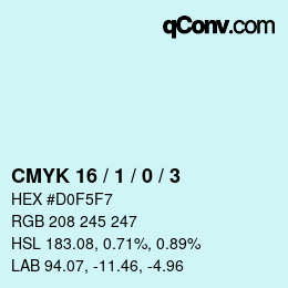 カラーコード: CMYK 16 / 1 / 0 / 3 | qconv.com