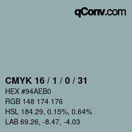 颜色代码: CMYK 16 / 1 / 0 / 31 | qconv.com