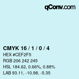 Color code: CMYK 16 / 1 / 0 / 4 | qconv.com