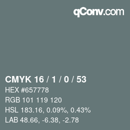 カラーコード: CMYK 16 / 1 / 0 / 53 | qconv.com
