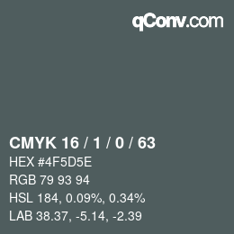Color code: CMYK 16 / 1 / 0 / 63 | qconv.com