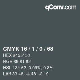 カラーコード: CMYK 16 / 1 / 0 / 68 | qconv.com