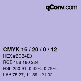 Código de color: CMYK 16 / 20 / 0 / 12 | qconv.com