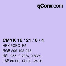 Color code: CMYK 16 / 21 / 0 / 4 | qconv.com