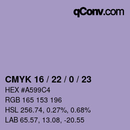 Color code: CMYK 16 / 22 / 0 / 23 | qconv.com