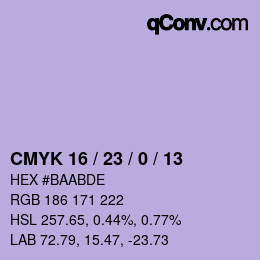カラーコード: CMYK 16 / 23 / 0 / 13 | qconv.com