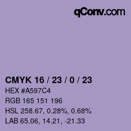 Color code: CMYK 16 / 23 / 0 / 23 | qconv.com