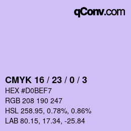 カラーコード: CMYK 16 / 23 / 0 / 3 | qconv.com