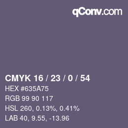 Farbcode: CMYK 16 / 23 / 0 / 54 | qconv.com