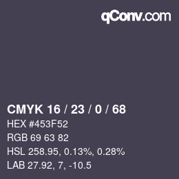 Código de color: CMYK 16 / 23 / 0 / 68 | qconv.com