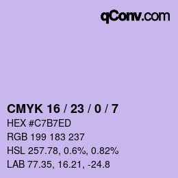 カラーコード: CMYK 16 / 23 / 0 / 7 | qconv.com