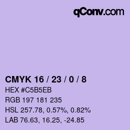 カラーコード: CMYK 16 / 23 / 0 / 8 | qconv.com