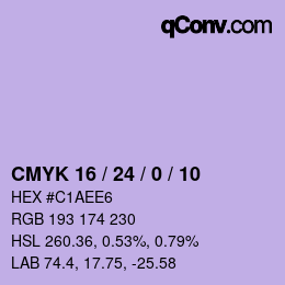 颜色代码: CMYK 16 / 24 / 0 / 10 | qconv.com