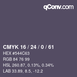 颜色代码: CMYK 16 / 24 / 0 / 61 | qconv.com