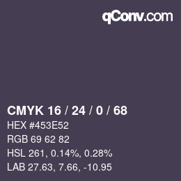 Color code: CMYK 16 / 24 / 0 / 68 | qconv.com