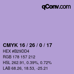 颜色代码: CMYK 16 / 26 / 0 / 17 | qconv.com