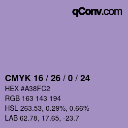 颜色代码: CMYK 16 / 26 / 0 / 24 | qconv.com