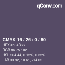 颜色代码: CMYK 16 / 26 / 0 / 60 | qconv.com