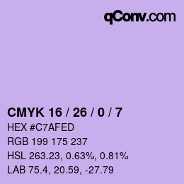 Farbcode: CMYK 16 / 26 / 0 / 7 | qconv.com
