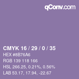 Code couleur: CMYK 16 / 29 / 0 / 35 | qconv.com
