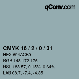 Color code: CMYK 16 / 2 / 0 / 31 | qconv.com
