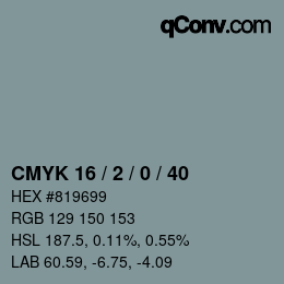 Color code: CMYK 16 / 2 / 0 / 40 | qconv.com