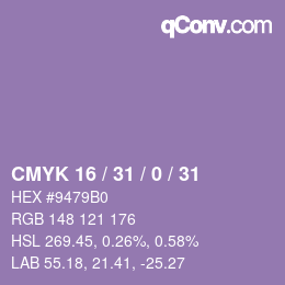 Color code: CMYK 16 / 31 / 0 / 31 | qconv.com