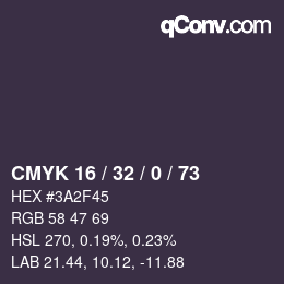 Color code: CMYK 16 / 32 / 0 / 73 | qconv.com
