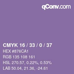 Color code: CMYK 16 / 33 / 0 / 37 | qconv.com