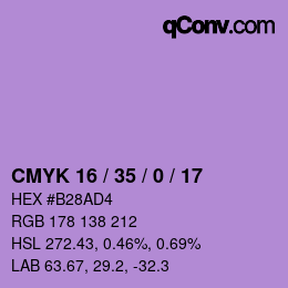 颜色代码: CMYK 16 / 35 / 0 / 17 | qconv.com