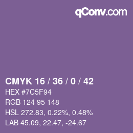 Farbcode: CMYK 16 / 36 / 0 / 42 | qconv.com