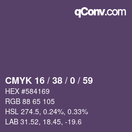 颜色代码: CMYK 16 / 38 / 0 / 59 | qconv.com