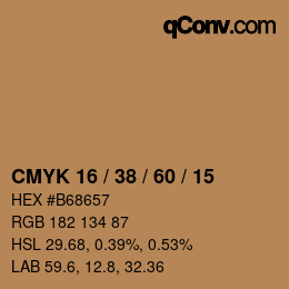 カラーコード: CMYK 16 / 38 / 60 / 15 | qconv.com