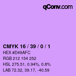 Color code: CMYK 16 / 39 / 0 / 1 | qconv.com