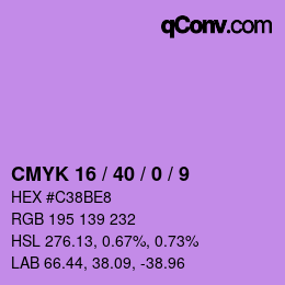 Color code: CMYK 16 / 40 / 0 / 9 | qconv.com