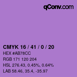 Color code: CMYK 16 / 41 / 0 / 20 | qconv.com