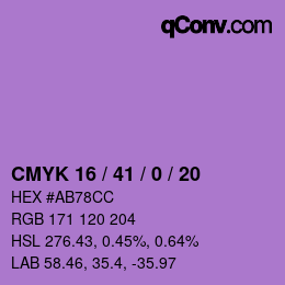 Color code: CMYK 16 / 41 / 0 / 20 | qconv.com