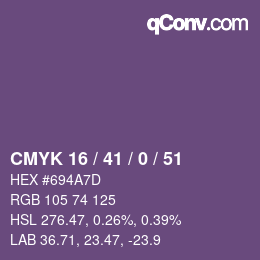 Color code: CMYK 16 / 41 / 0 / 51 | qconv.com