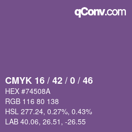 Color code: CMYK 16 / 42 / 0 / 46 | qconv.com