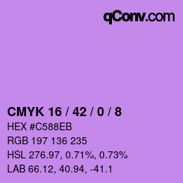 カラーコード: CMYK 16 / 42 / 0 / 8 | qconv.com