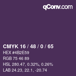 颜色代码: CMYK 16 / 48 / 0 / 65 | qconv.com
