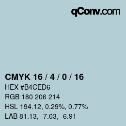 Color code: CMYK 16 / 4 / 0 / 16 | qconv.com