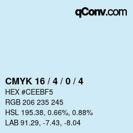 カラーコード: CMYK 16 / 4 / 0 / 4 | qconv.com